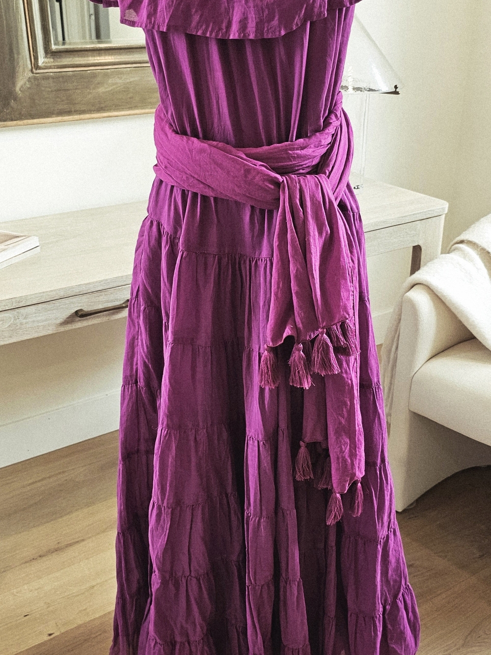 Erika Pena Purple Off Shoulder Maxi Dress Size S